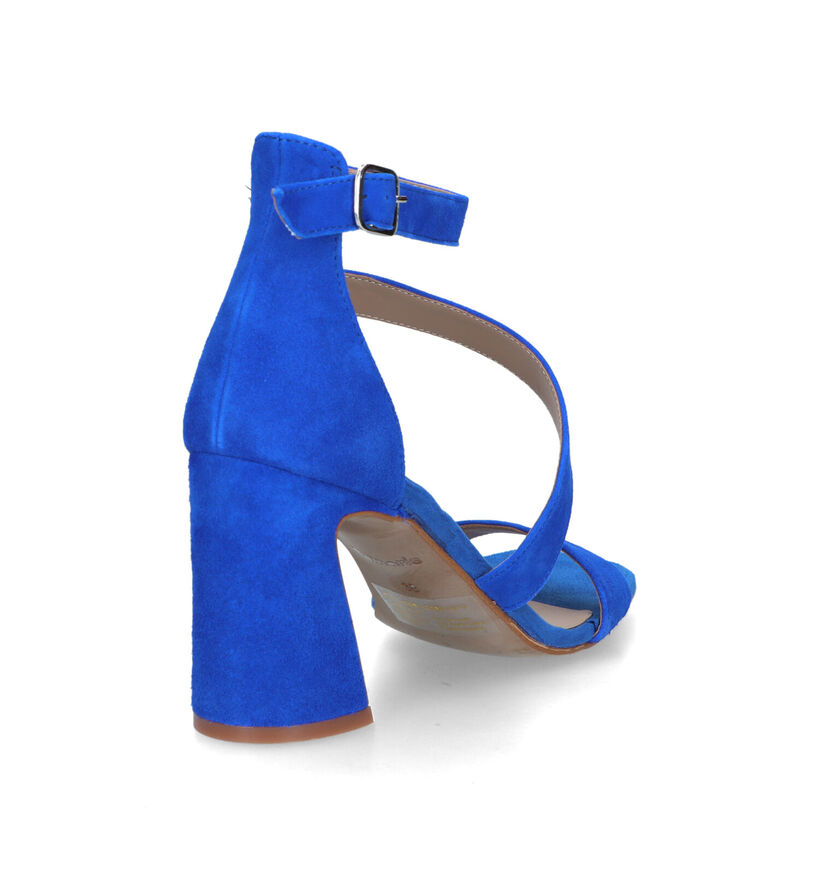 Tamaris Blauwe Sandalen met gesloten hiel in nubuck (322350)