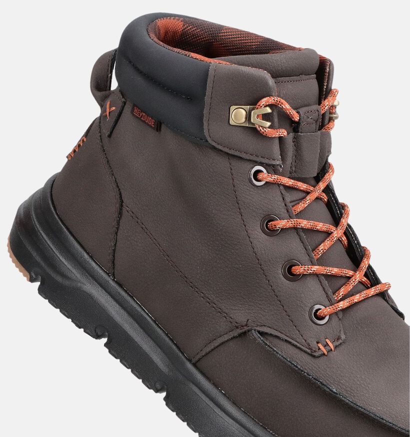 HEYDUDE Bradley II Classic Donkerbruine Boots met Veter voor heren (378088) - geschikt voor steunzolen