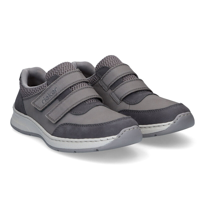 Rieker Grijze Velcroschoenen in kunstleer (308584)