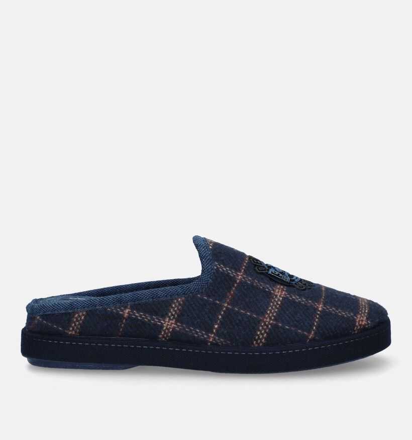 Comfort Plus Pantoufles à carreaux en Bleu pour hommes (332731)