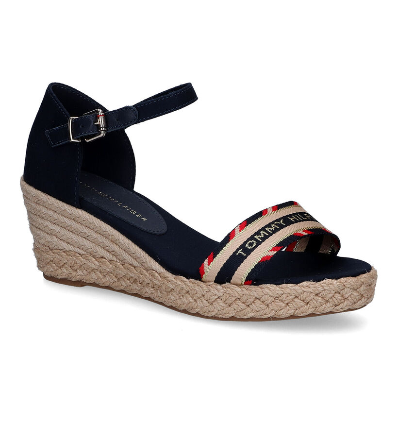 Tommy Hilfiger Corporate Webbing Blauwe Sandalen in stof (304004)