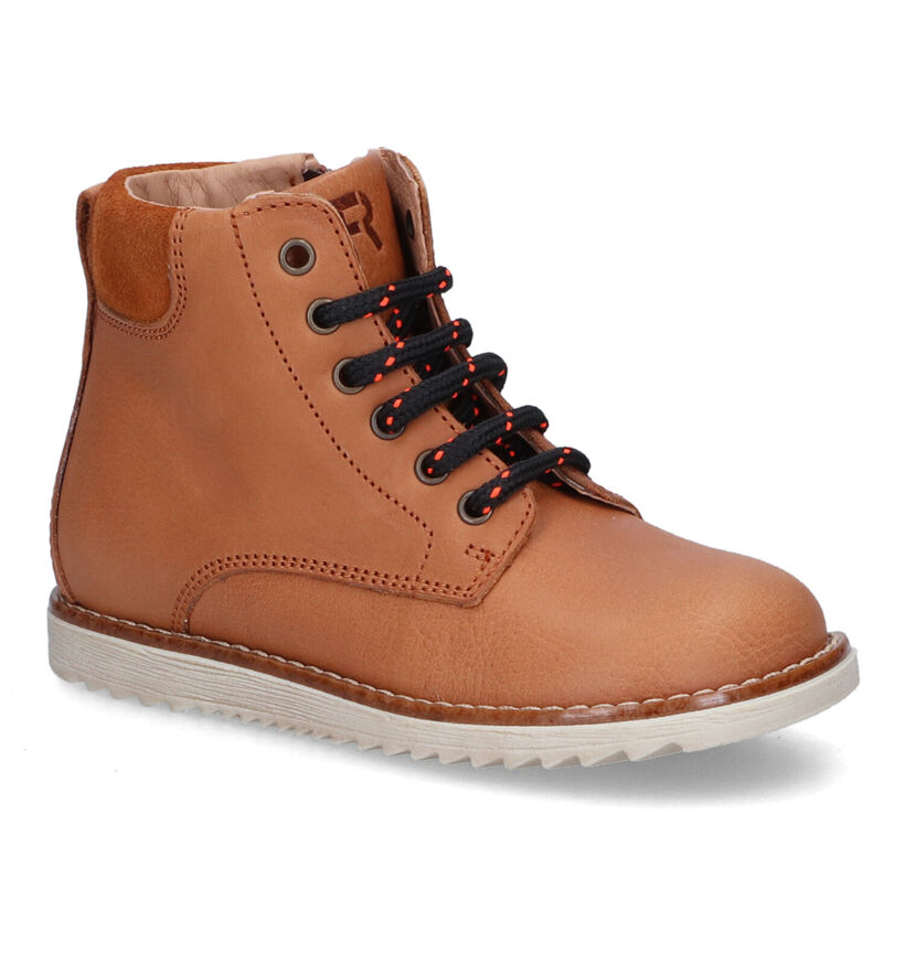 FR by Romagnoli Bottines robustes en Cognac pour garçons (314433) - pour semelles orthopédiques