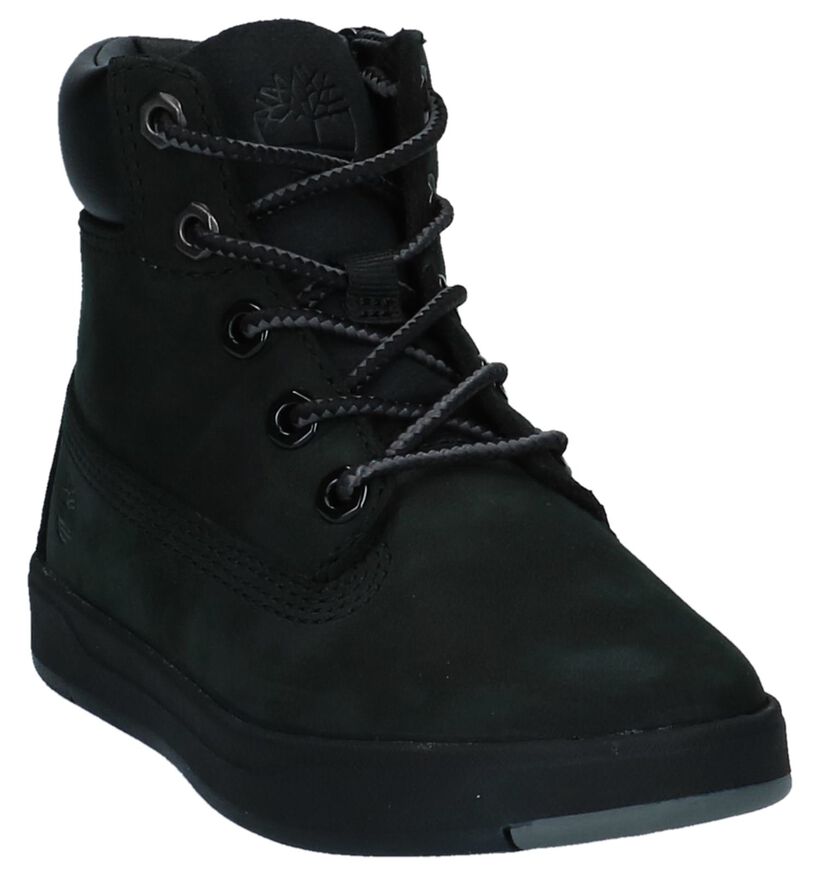 Timberland Davis Square 6 Inch Zwarte Bottines voor jongens (293805) - geschikt voor steunzolen