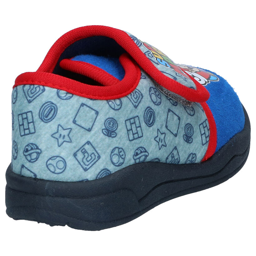 Super Mario Pantoufles en Bleu en textile (298538)