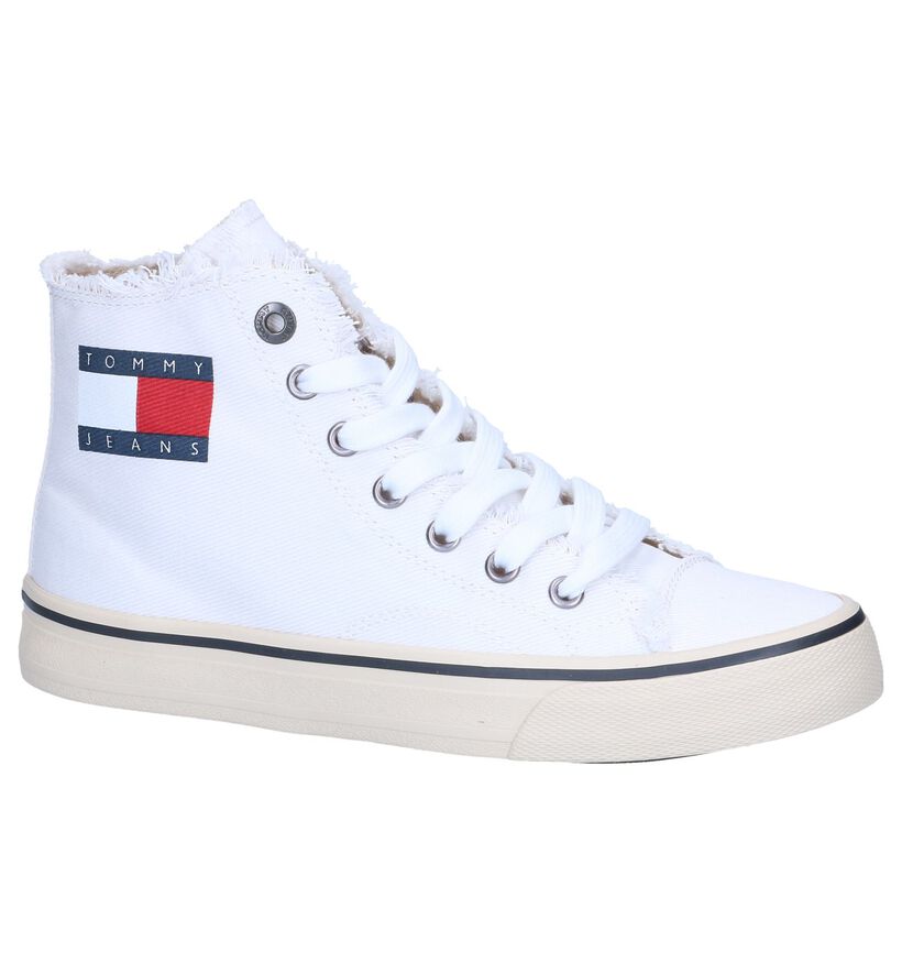 Witte Hoge Sneakers Tommy Hilfiger in stof (252684)