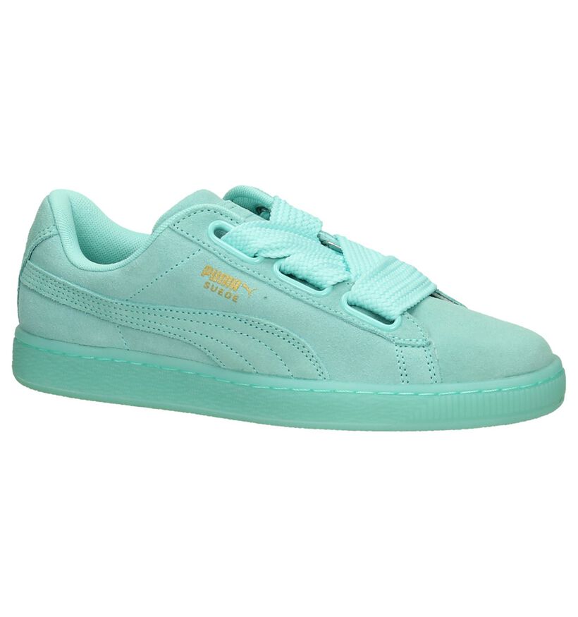 Turquoise Lage Sneaker Puma Suede Heart Reset, , pdp