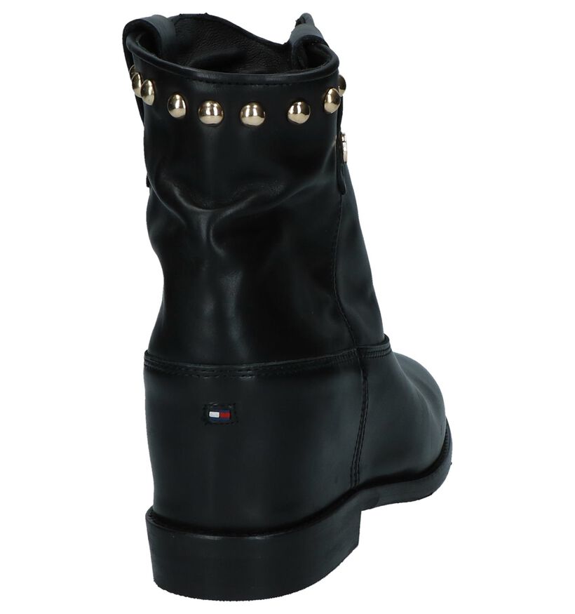 Zwarte Boots Tommy Hilfiger Round Stud Wedge in leer (225488)
