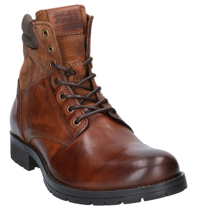 Jack & Jones Zachary Bottines en Marron en cuir (252836)