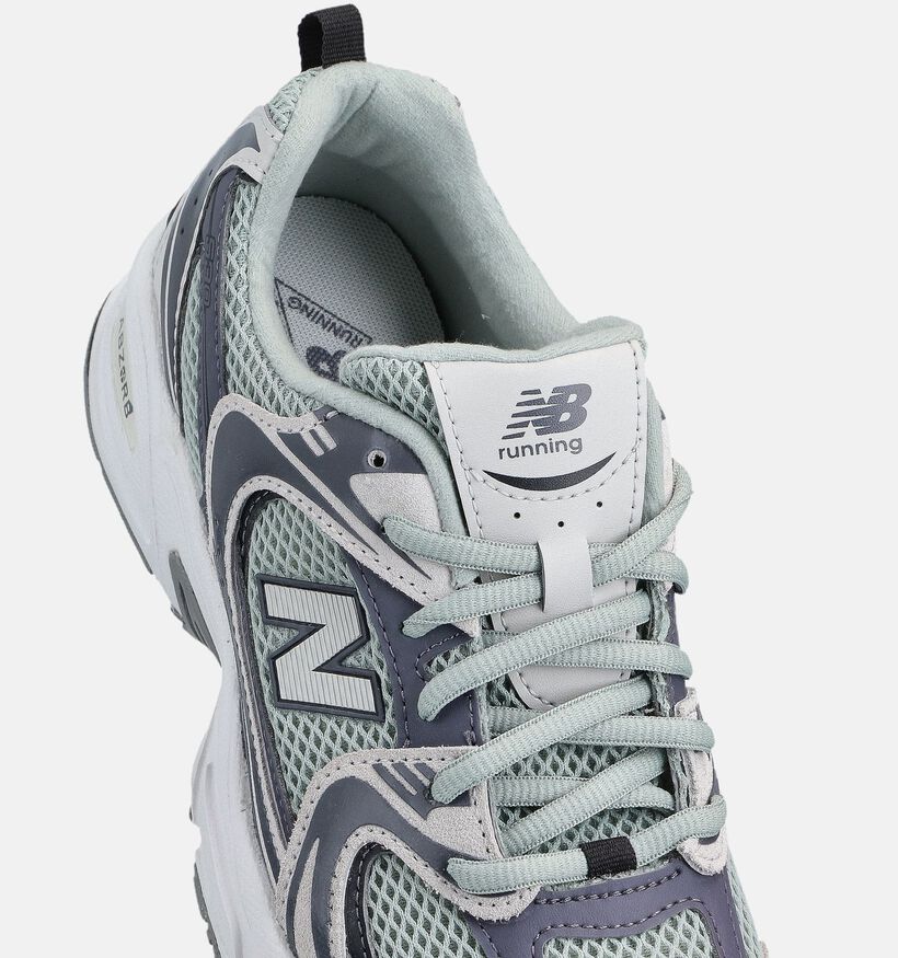 New Balance 530 Grijze/Groene Sneakers voor jongens, meisjes (366196) - geschikt voor steunzolen