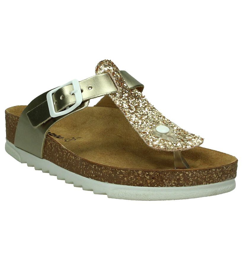 Inblu Gouden Teenslippers, , pdp