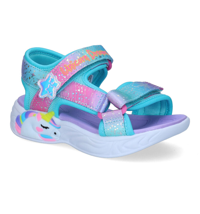 Skechers Unicorn Dreams Blauwe Sandalen in stof (307239)