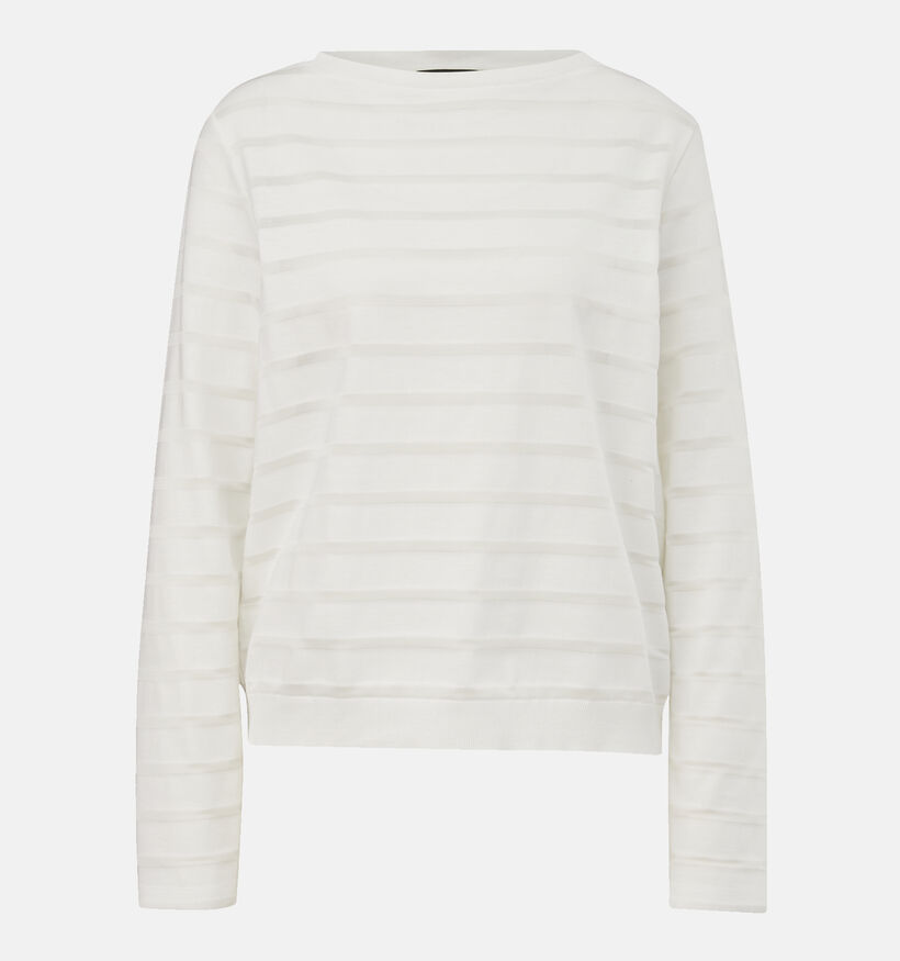 comma Witte T-shirt Met Lange Mouwen voor dames (337501)