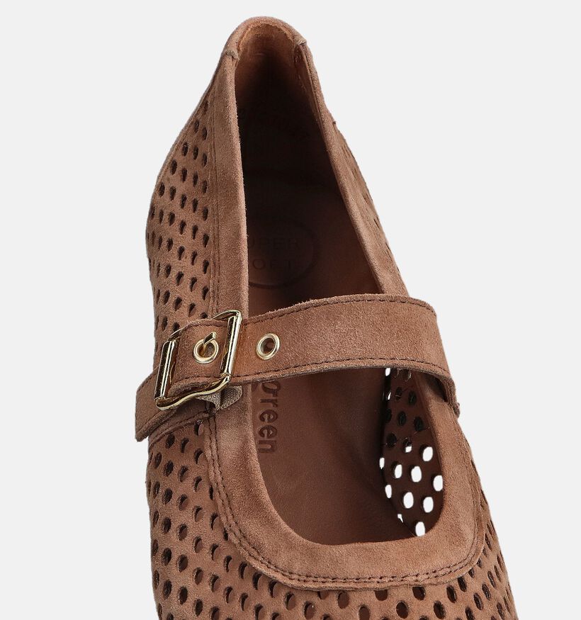 Paul Green Cognac Ballerina's met Bandje voor dames (374117)