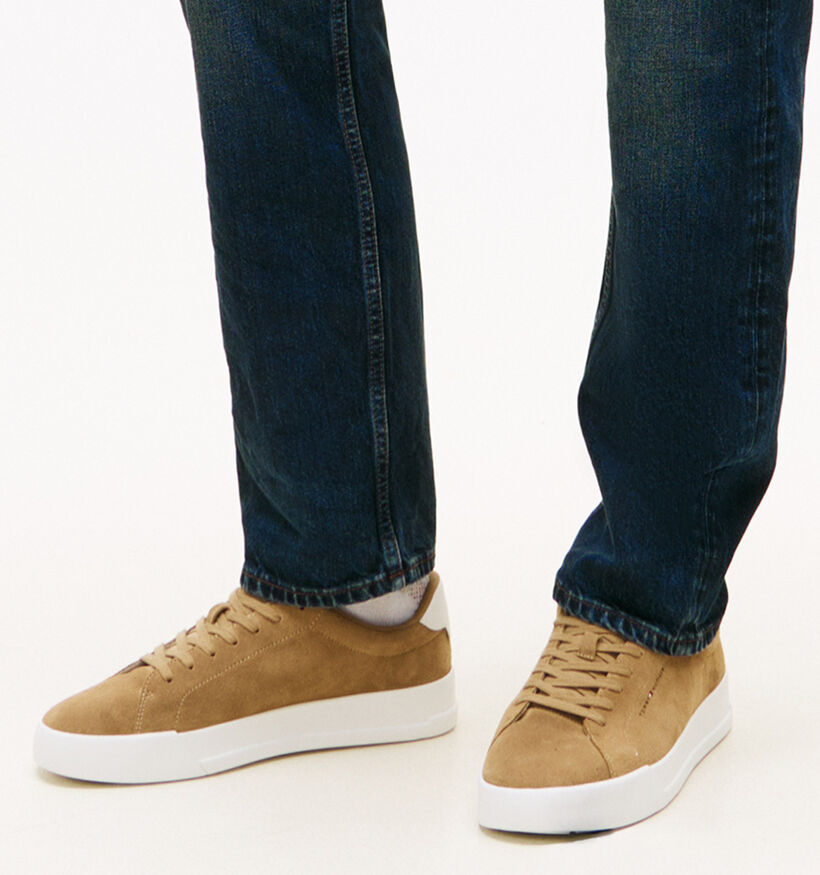 Tommy Hilfiger Court Suede Lichtbruine Sneakers voor heren (366164) - geschikt voor steunzolen