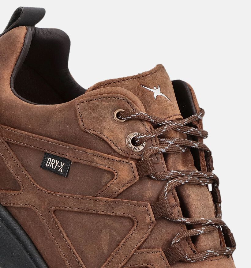 Xsensible Abo Donkerbruine Lage Wandelsneakers voor heren (389536) - geschikt voor steunzolen