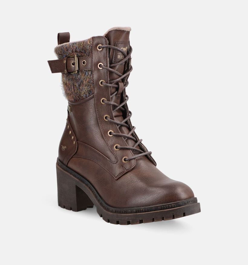 Mustang Bottines en Brun fonc&eacute; pour femmes (378907)