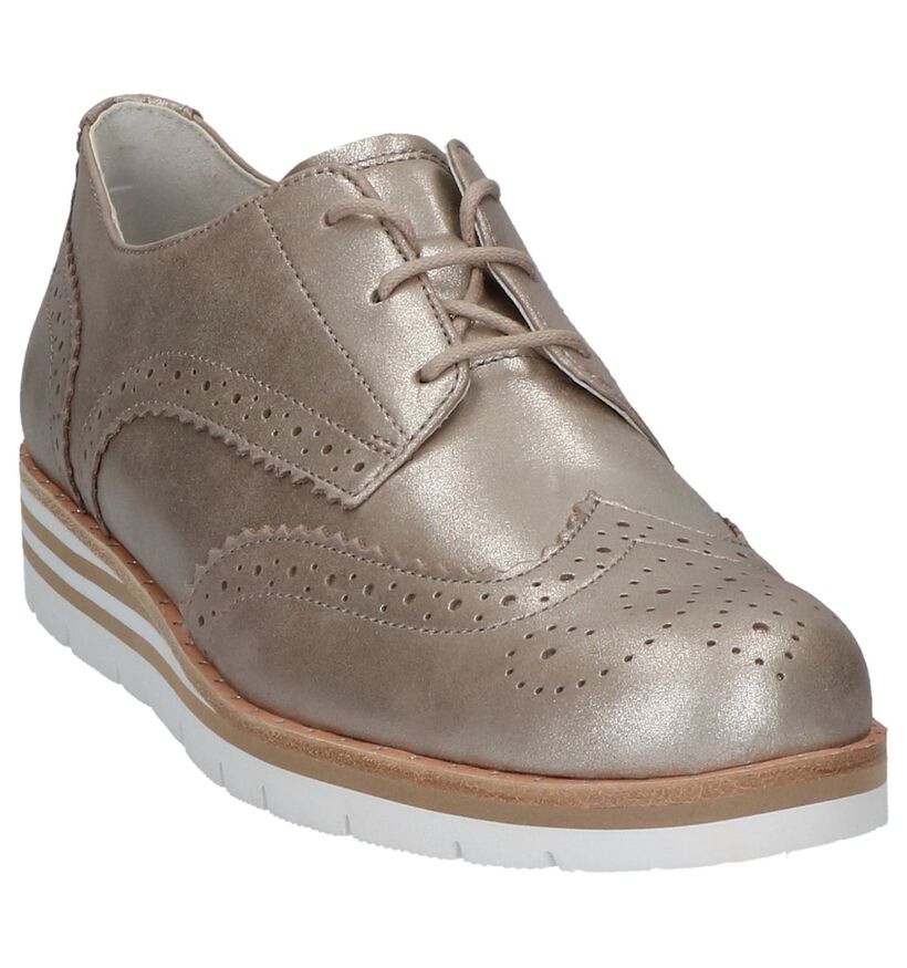 Rose Gold Oxford Veterschoenen Gabor Optifit in nubuck (216123)