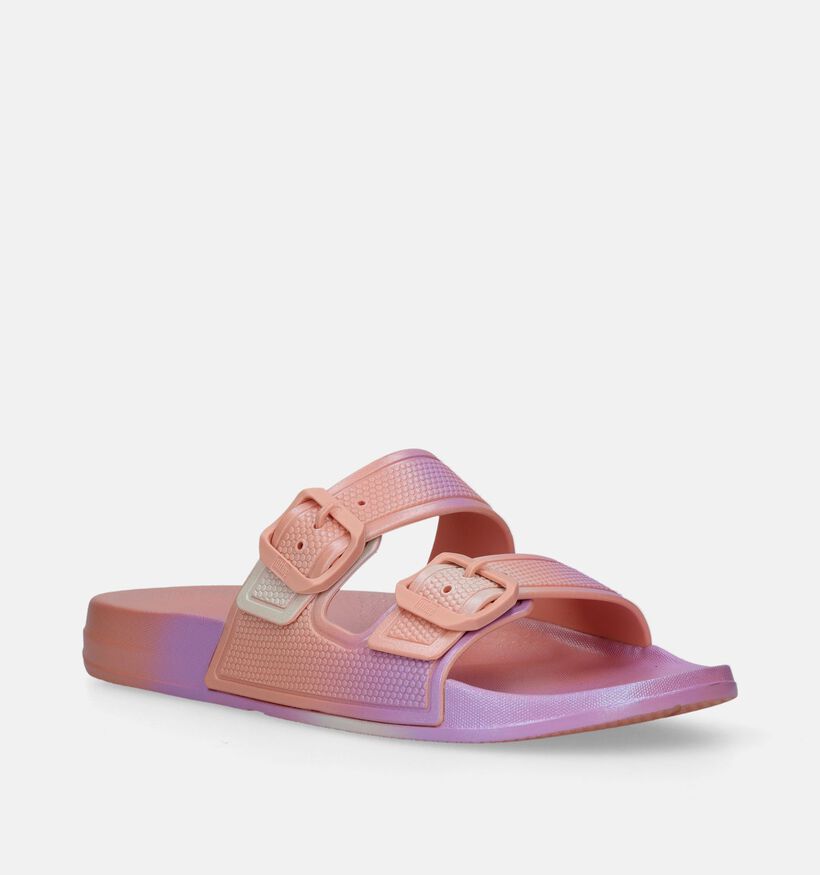 FitFlop Iqushion Iridescent Two-Bar Buckle Nu-pieds en Rose pour femmes (336944)