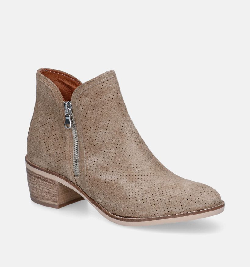 Signatur Bottines à talons en Taupe pour femmes (340790)