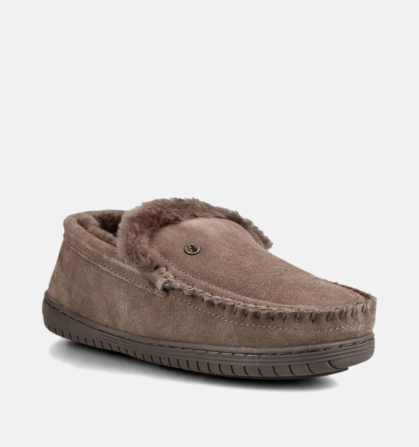 Warmbat Grizzly Pantoufles en Taupe pour hommes (379296)