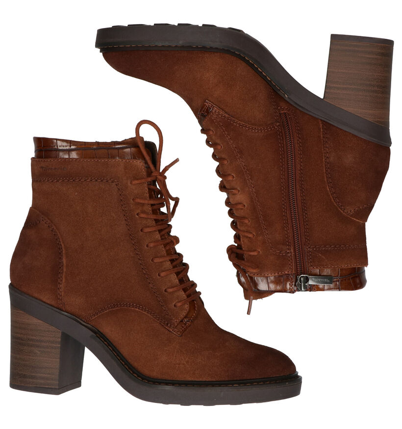 Tamaris TOUCH it Cognac Enkellaarzen in nubuck (280791)