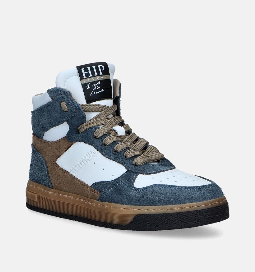 Hip Blauwe Hoge schoenen voor jongens (348312) - geschikt voor steunzolen