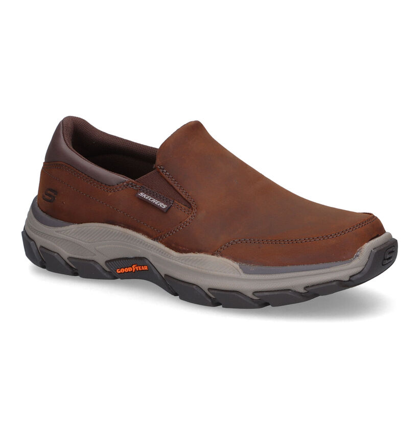 Skechers Respected Calum Relaxed Fit Chaussures sans lacets en Marron en nubuck (312701)