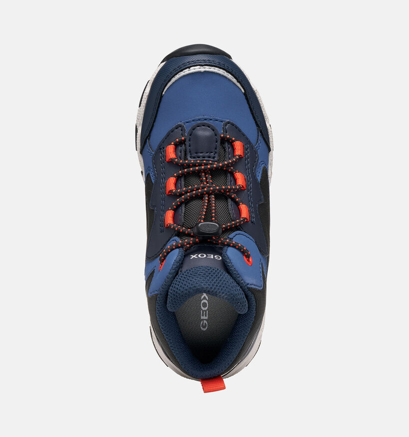Geox Magnetar Boots &agrave; lacets en Bleu pour gar&ccedil;ons (376235) - pour semelles orthop&eacute;diques
