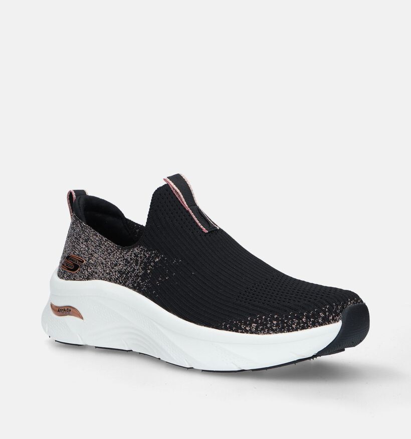 Skechers Arch Fit D'Lux Glimmer Dust Zwarte Slip-on Sneakers voor dames (342457) - geschikt voor steunzolen