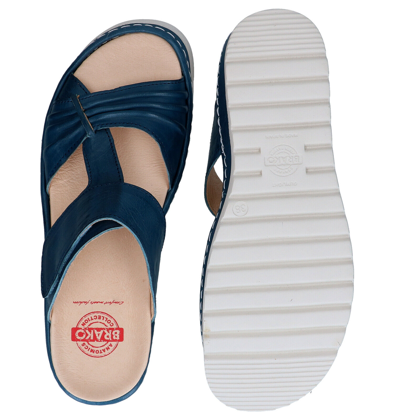 Brako Anatomics Ink Blauwe Sandalen Dames Slippers Online op TORFS.BE