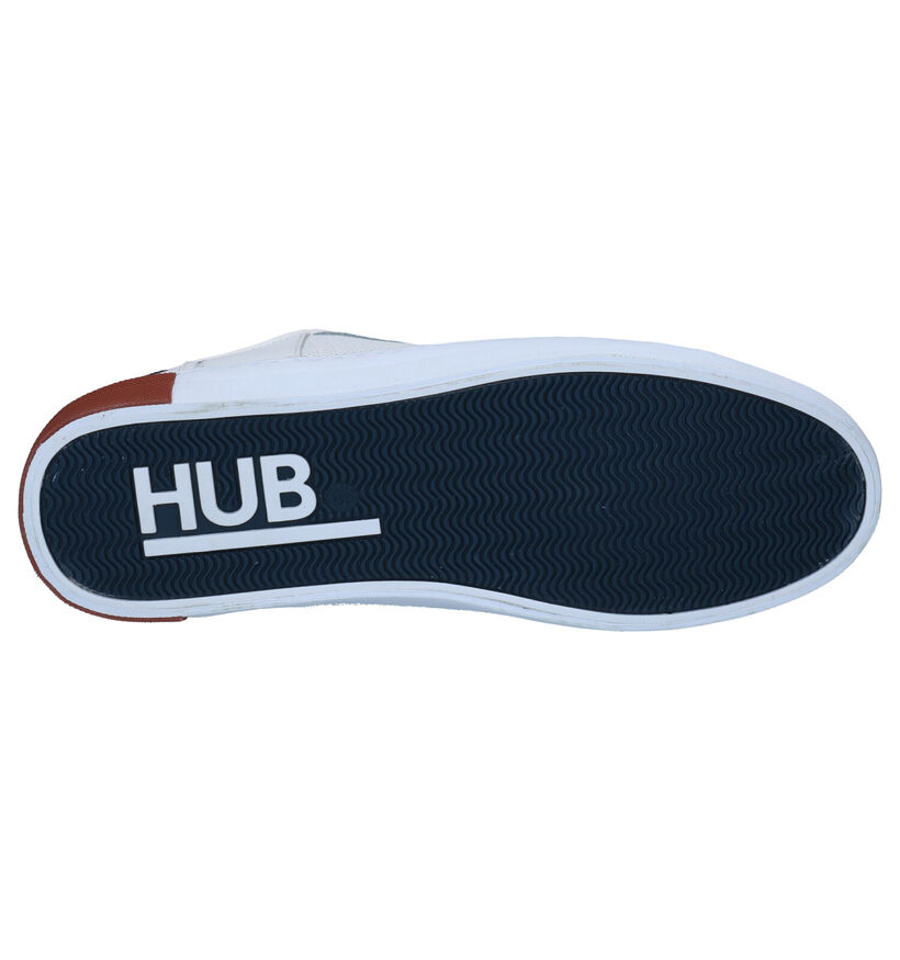 Hub HOOK Witte Veterschoenen in leer (267844)