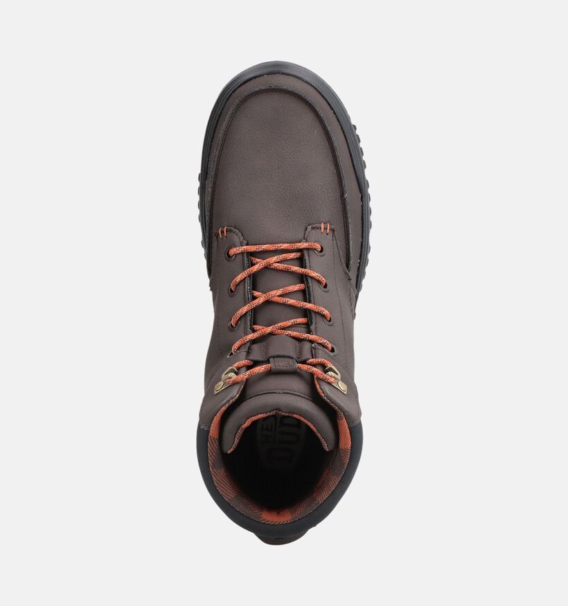 HEYDUDE Bradley II Classic Donkerbruine Boots met Veter voor heren (378088) - geschikt voor steunzolen