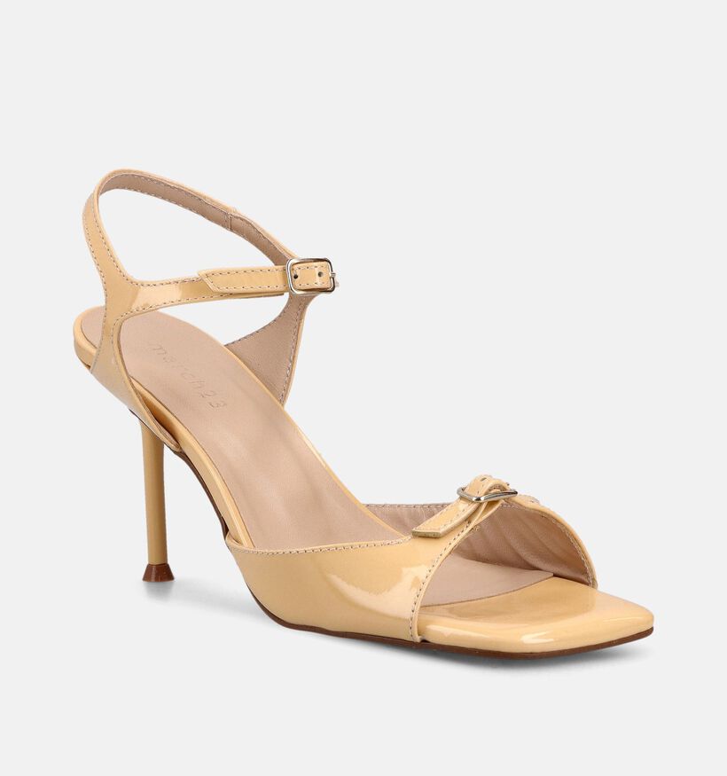 March23 Madrid Sandales &agrave; talons en Jaune pour femmes (372167)