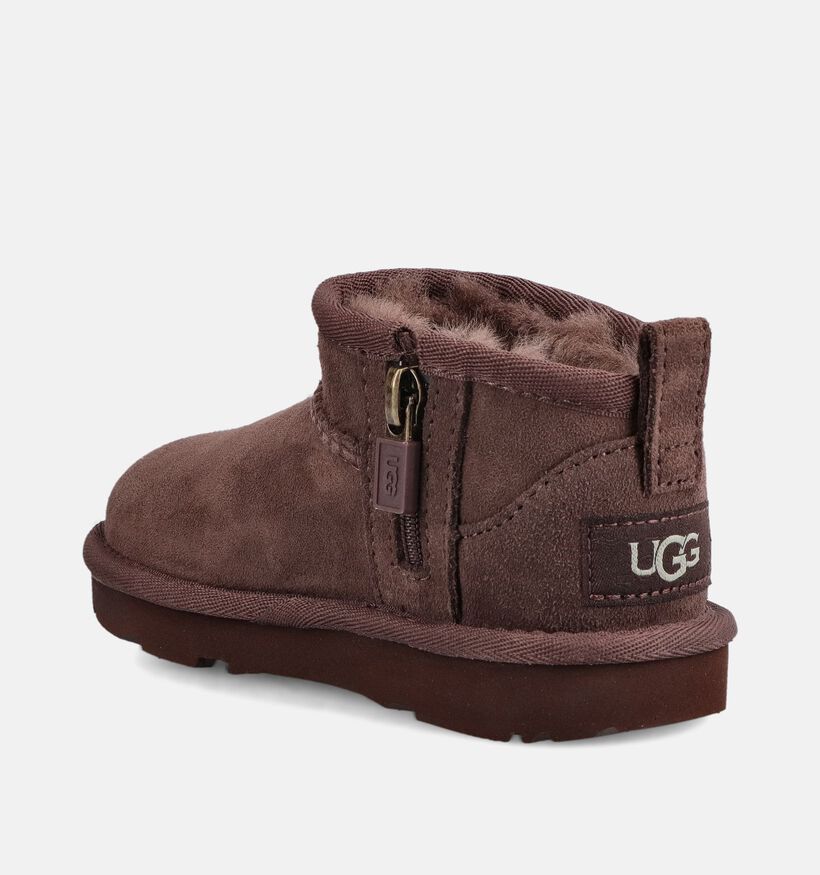 UGG Classic Ultra Mini Bottes d'hiver en Marron fonc&eacute; pour filles (377998)