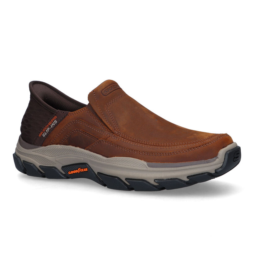 Skechers Resected Chaussures sans lacets en Brun pour hommes (319514)