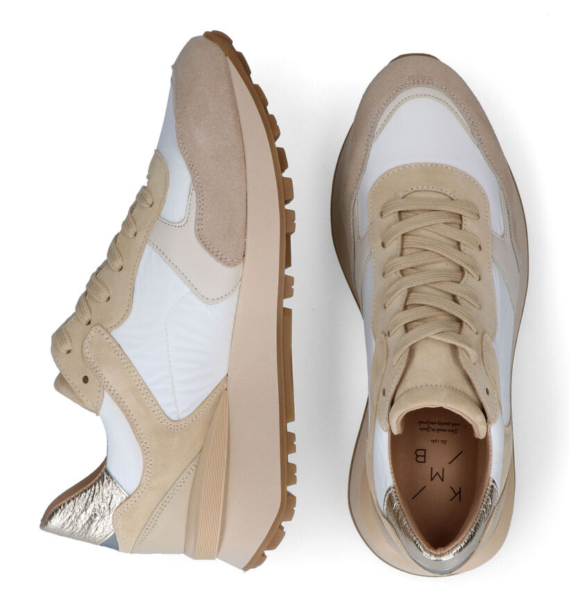 KMB Beige Veterschoenen voor dames (309606) - geschikt voor steunzolen