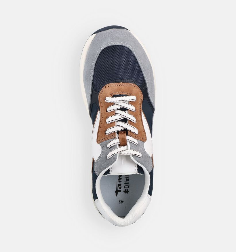 Tamaris Grijze/Donkerblauwe Veterschoenen voor heren (368815) - geschikt voor steunzolen
