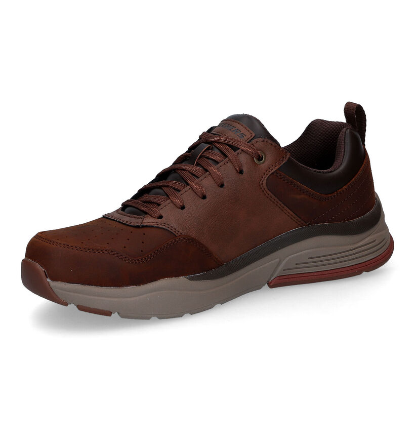 Skechers Benago Treno Relaxed Fit Bruine Veterschoenen in kunstleer (312699)