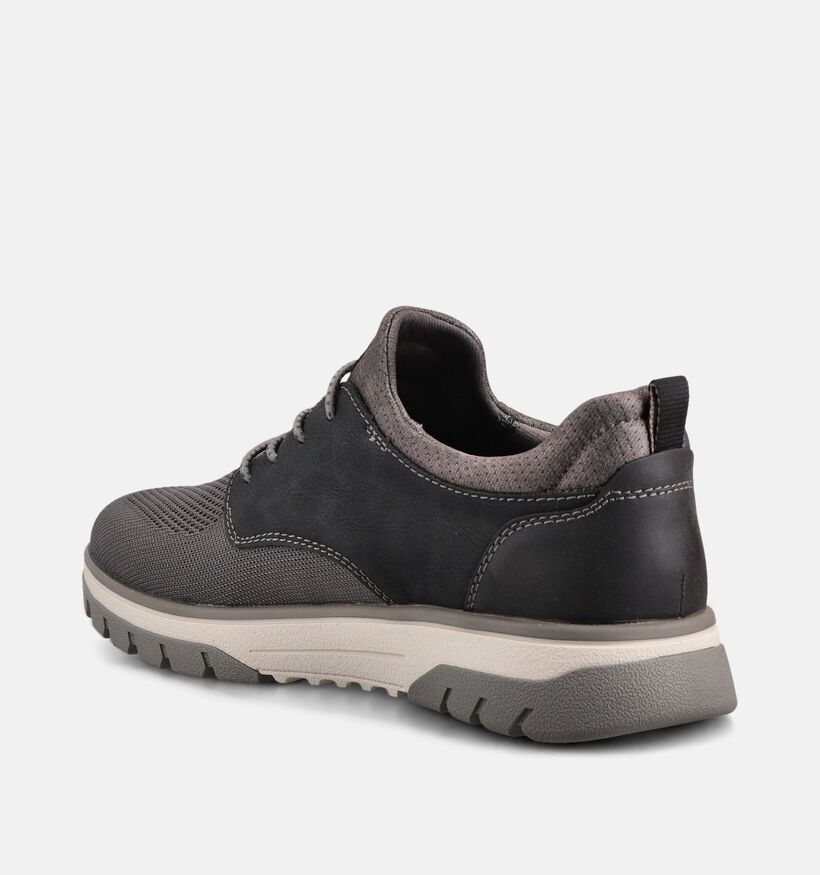 Rieker Zwarte Veterschoenen voor heren (367561) - geschikt voor steunzolen
