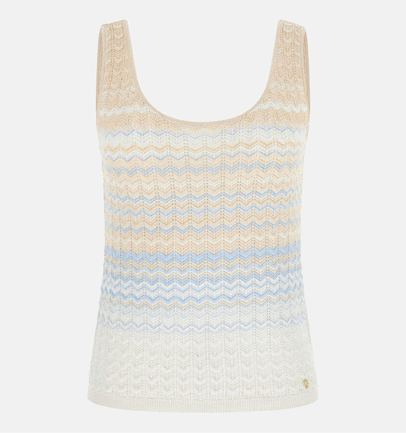 Guess Lichtbeige/Blauwe Top voor dames (370372)