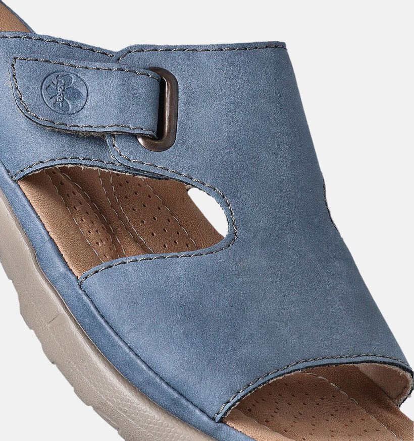 Rieker Nu-pieds plates en Bleu pour femmes (354989)