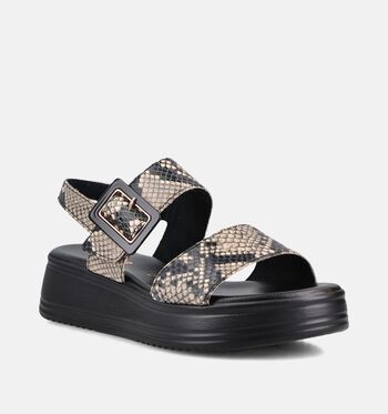 Gabor Sandales Noir/Blanc/Cognac