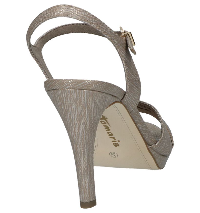 Taupe Sandalen High Heels Tamaris in kunstleer (214409)