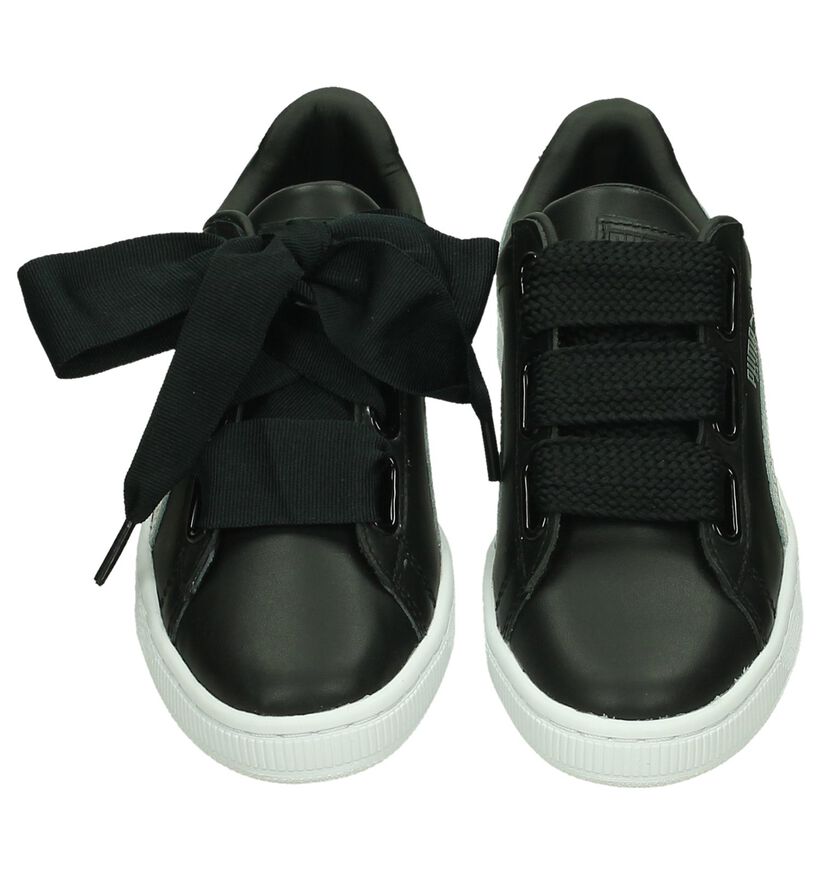 Puma Basket Heart Baskets basses en Noir en cuir (190371)