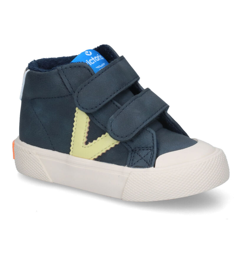 Victoria Blauwe Velcroschoenen in kunstleer (315545)