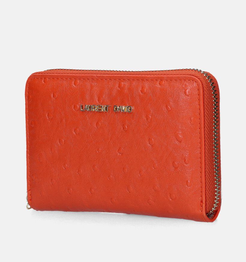 Laurent David Astrid 001 Porte-monnaie zippé en Orange pour femmes (342627)