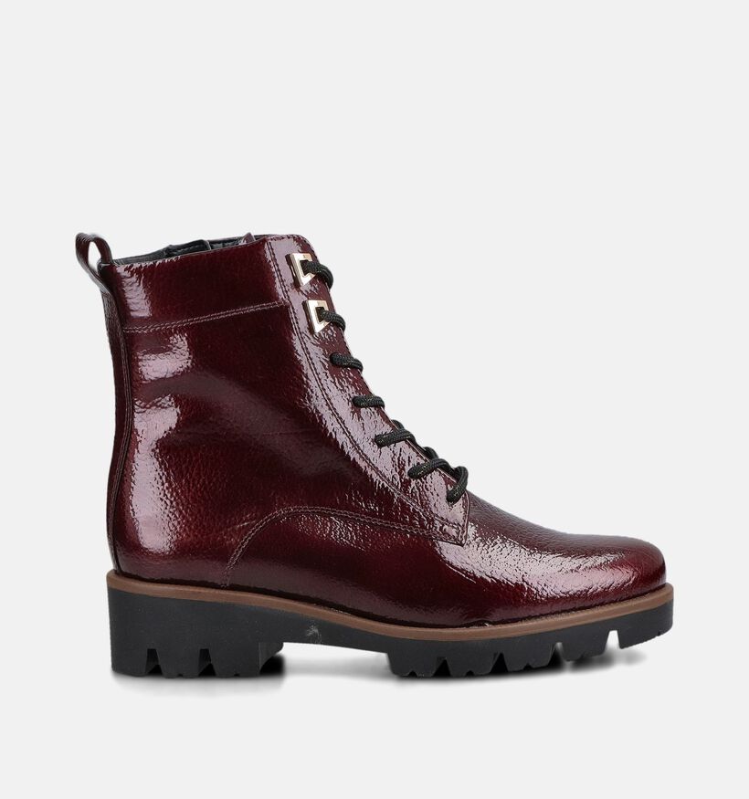 Gabor Bordeaux Boots met Veters en Rits voor dames (380366) - geschikt voor steunzolen