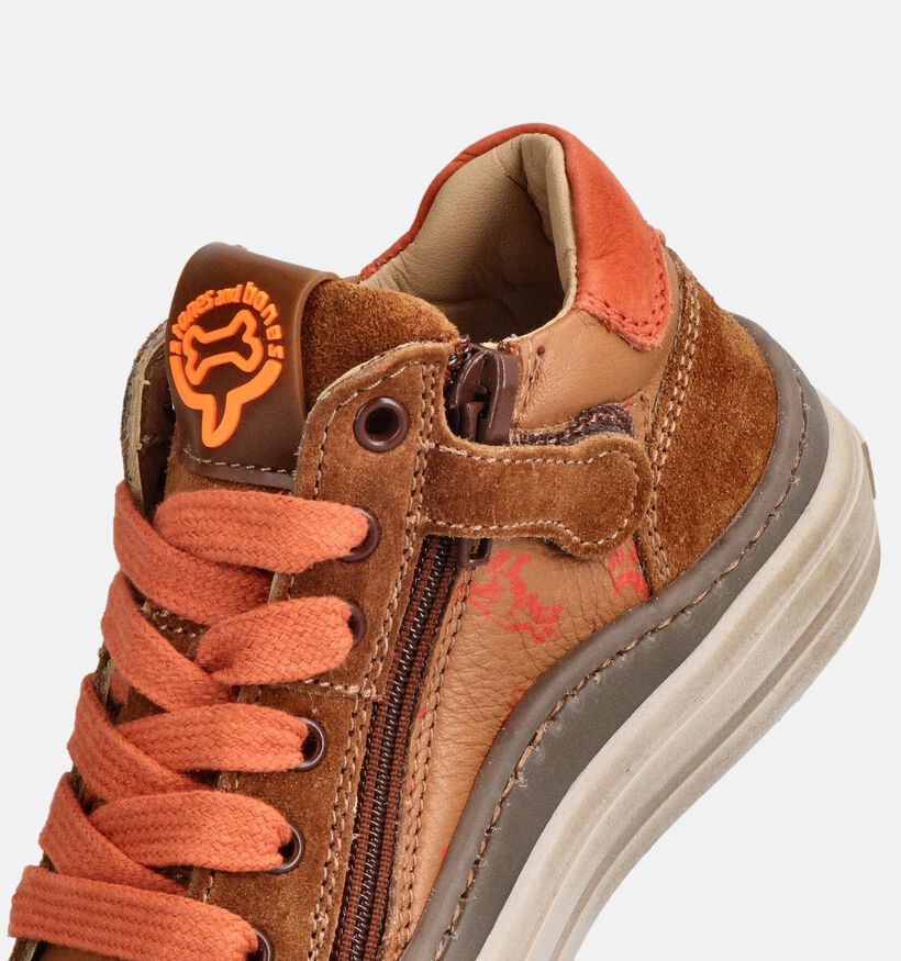 STONES and BONES Leeds Chaussures hautes en Cognac/Orange pour gar&ccedil;ons (362022) - pour semelles orthop&eacute;diques