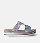 Rieker Blauwe Slippers met sleehak voor dames (354935)