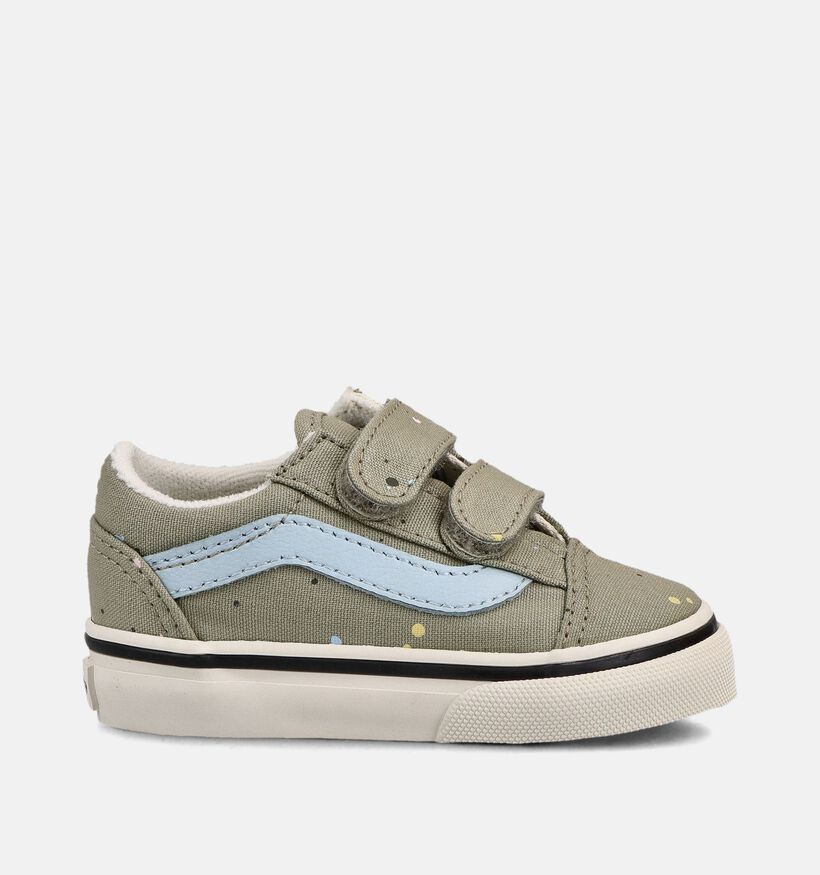 Vans Old Skool Baskets basses en Vert pour filles, gar&ccedil;ons (368986)